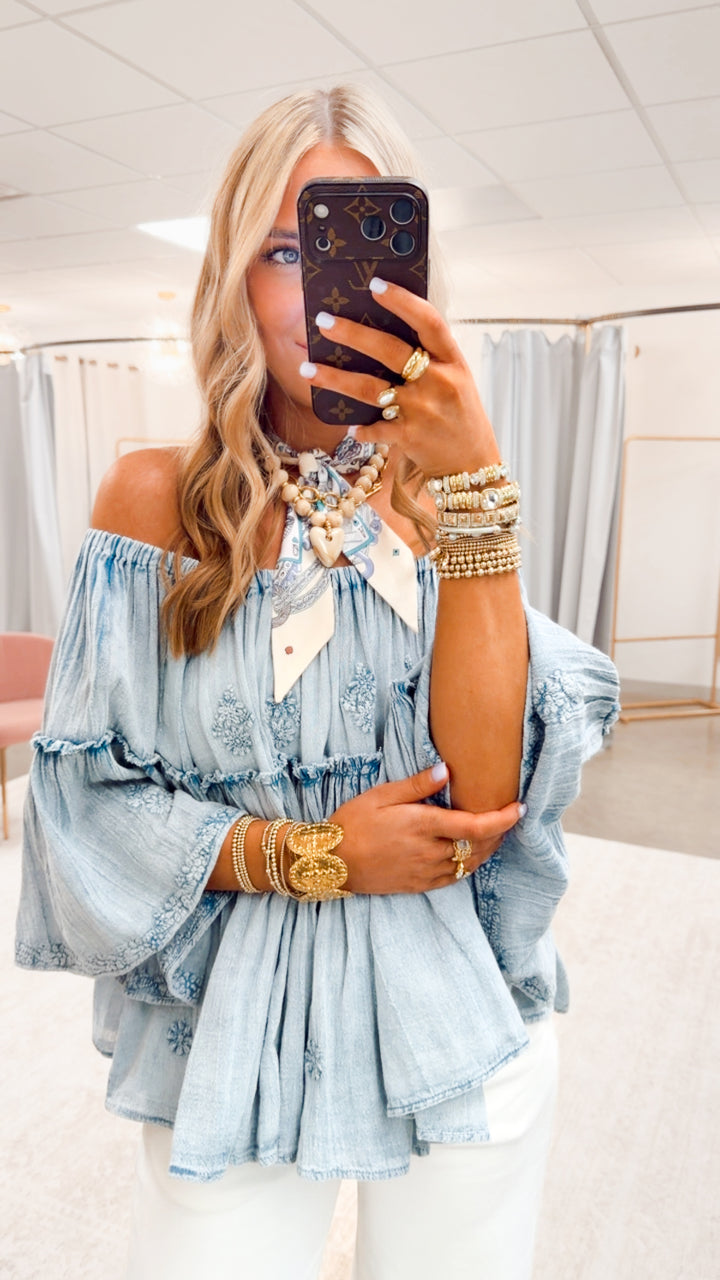 The Gypsy Muse Top-Denim Blue