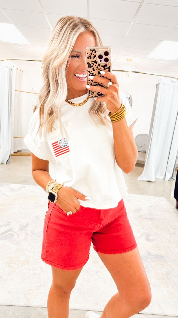 The All American Drop Shoulder Tee