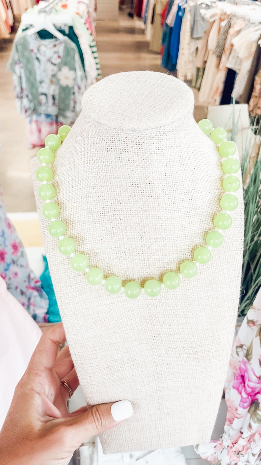 The Love Big Green Necklace
