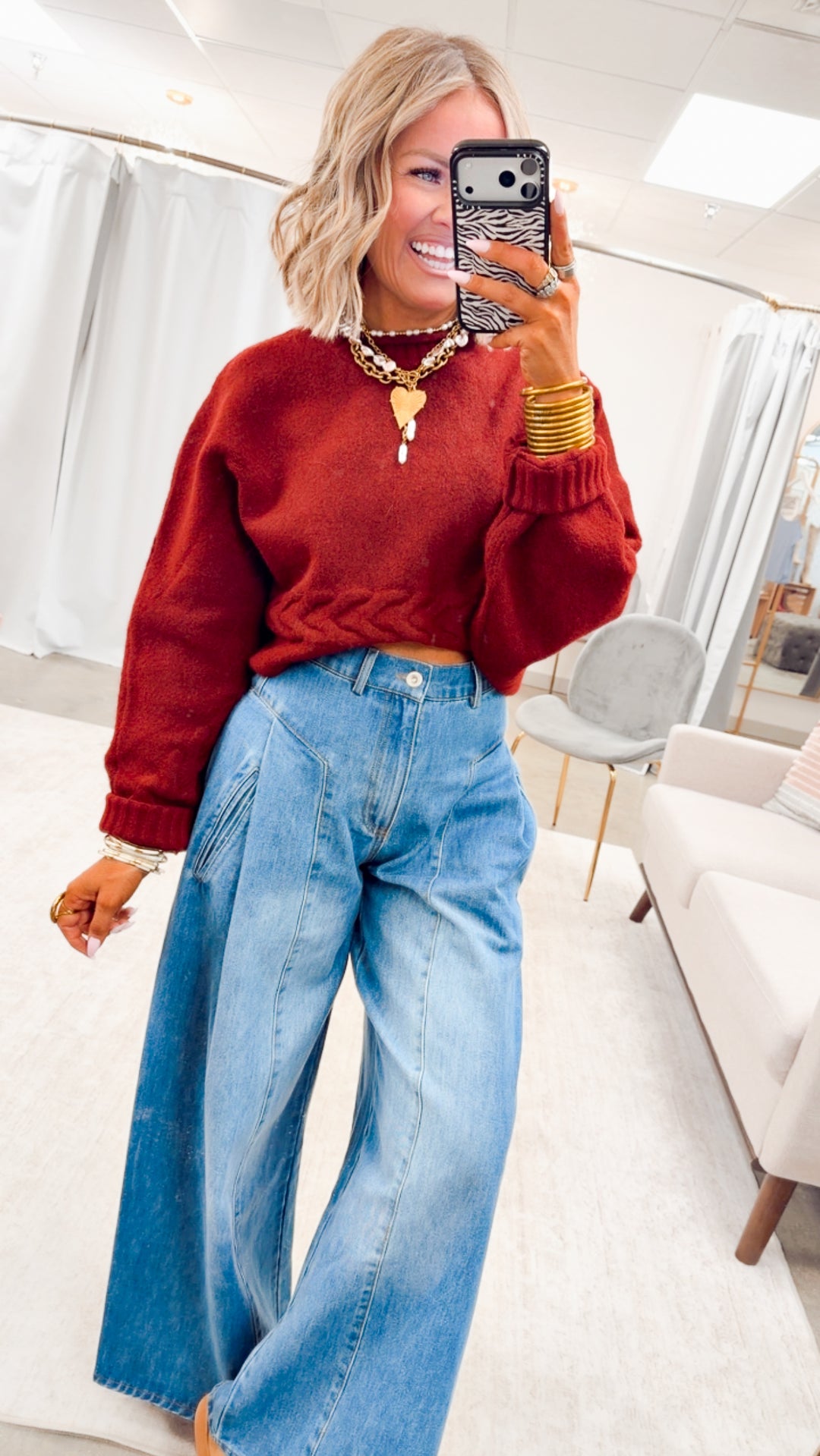 The Beckham Pleated Wide Leg Jean-Light Denim