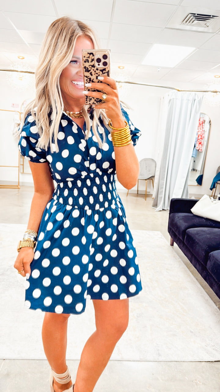 Polka Charm Mini Dress