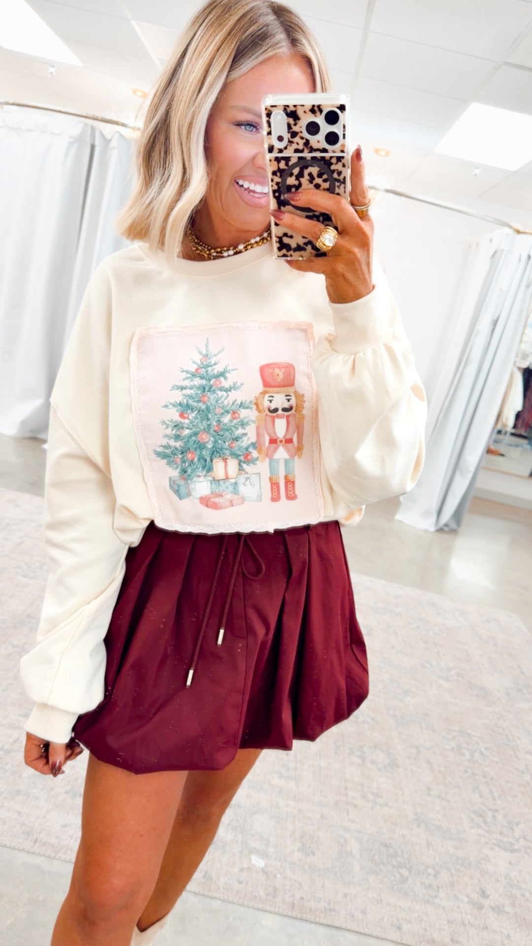 Corduroy Patch Christmas Sweatshirt