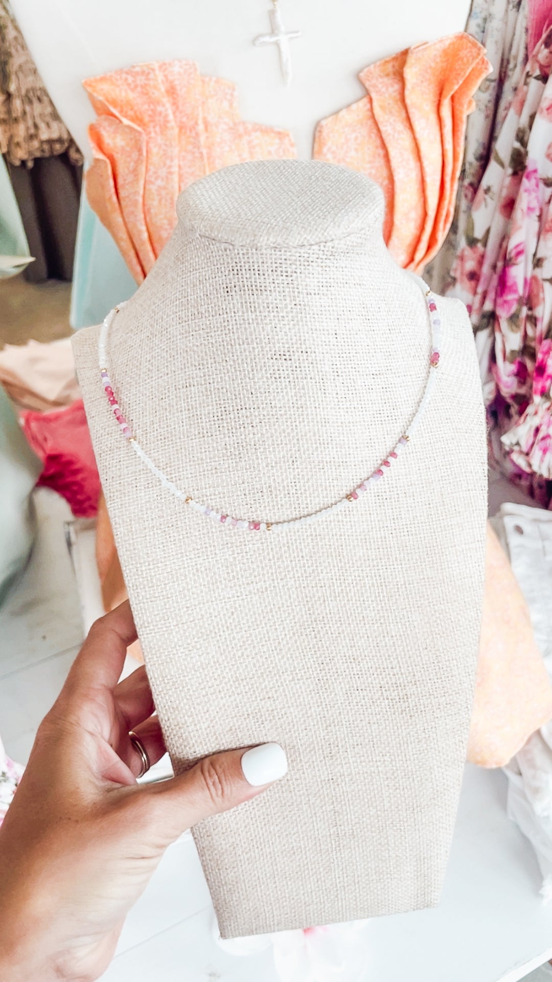 Amalfi Breeze Necklace-Light Pink