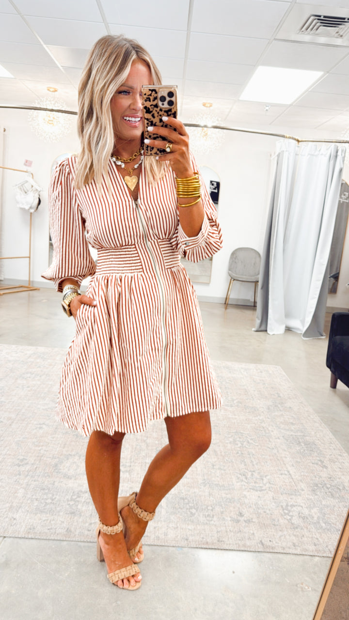 Lena Mini Dress-Rust