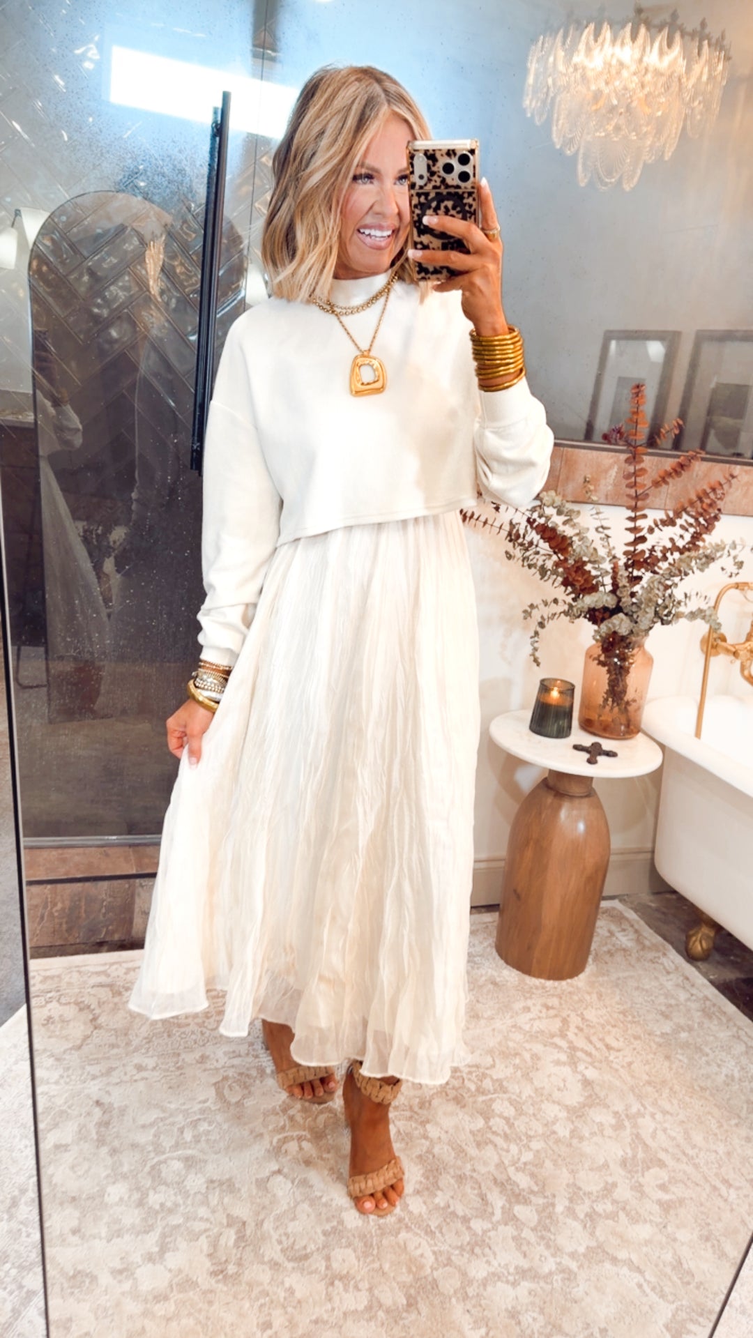 Millie Midi Skirt-Pearl