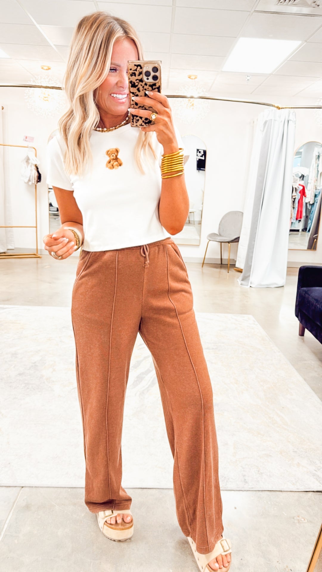 Solace Drawstring Pant-Chestnut