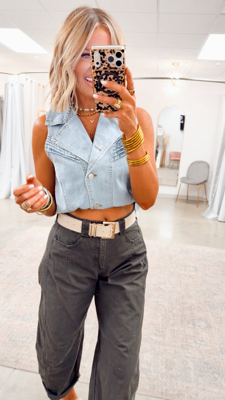 Chic Western Denim Vest