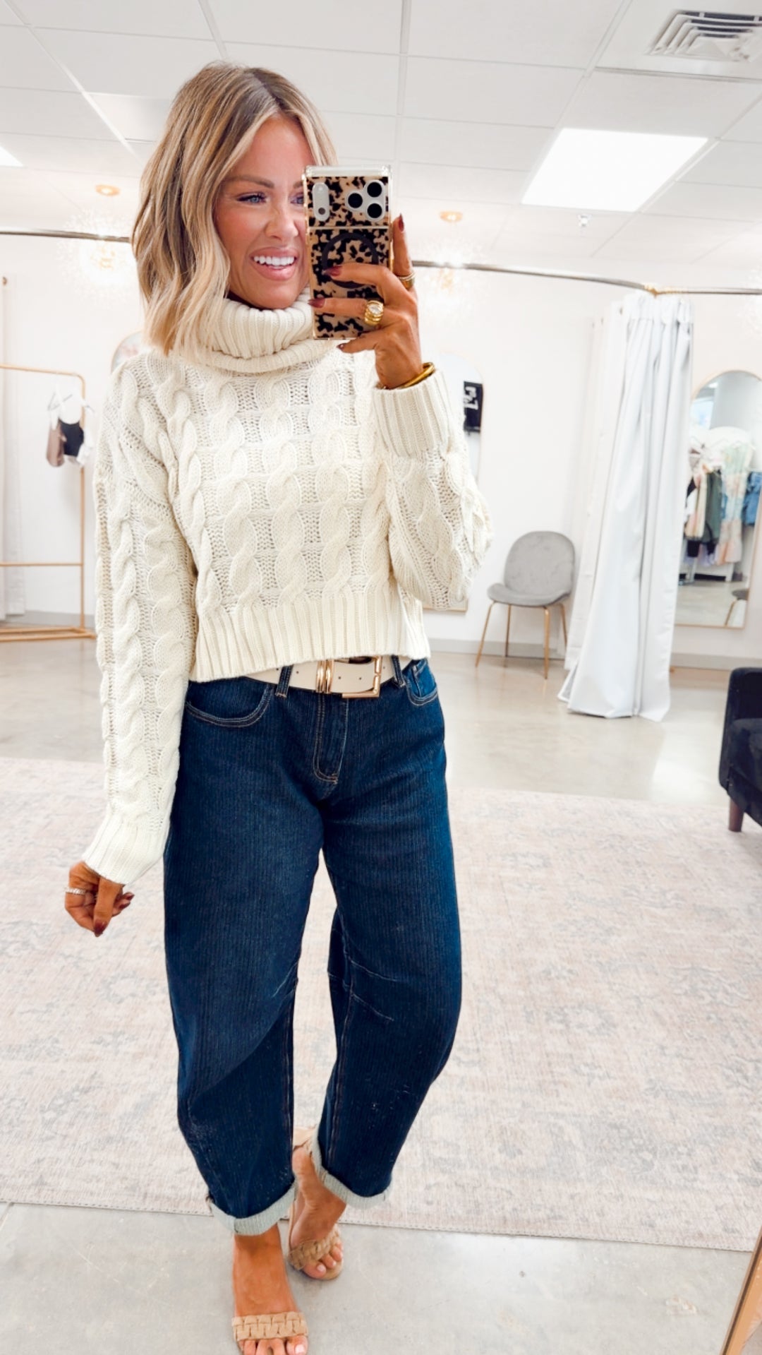 Isabella Turtle Neck Sweater-Cream