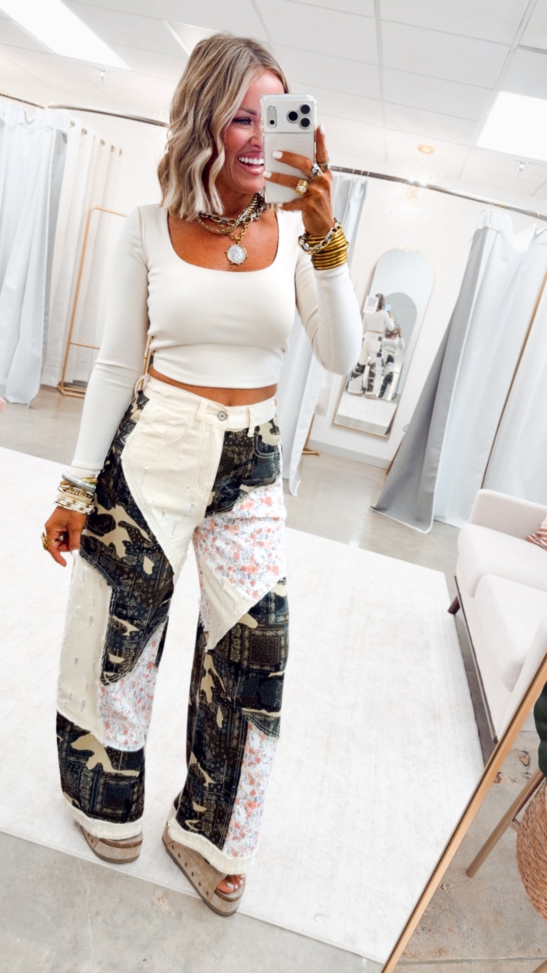 The Bohemian Patchwork Pants-Camo