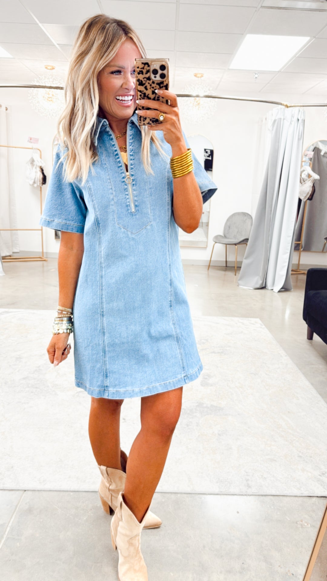 Maci A-Line Denim Dress