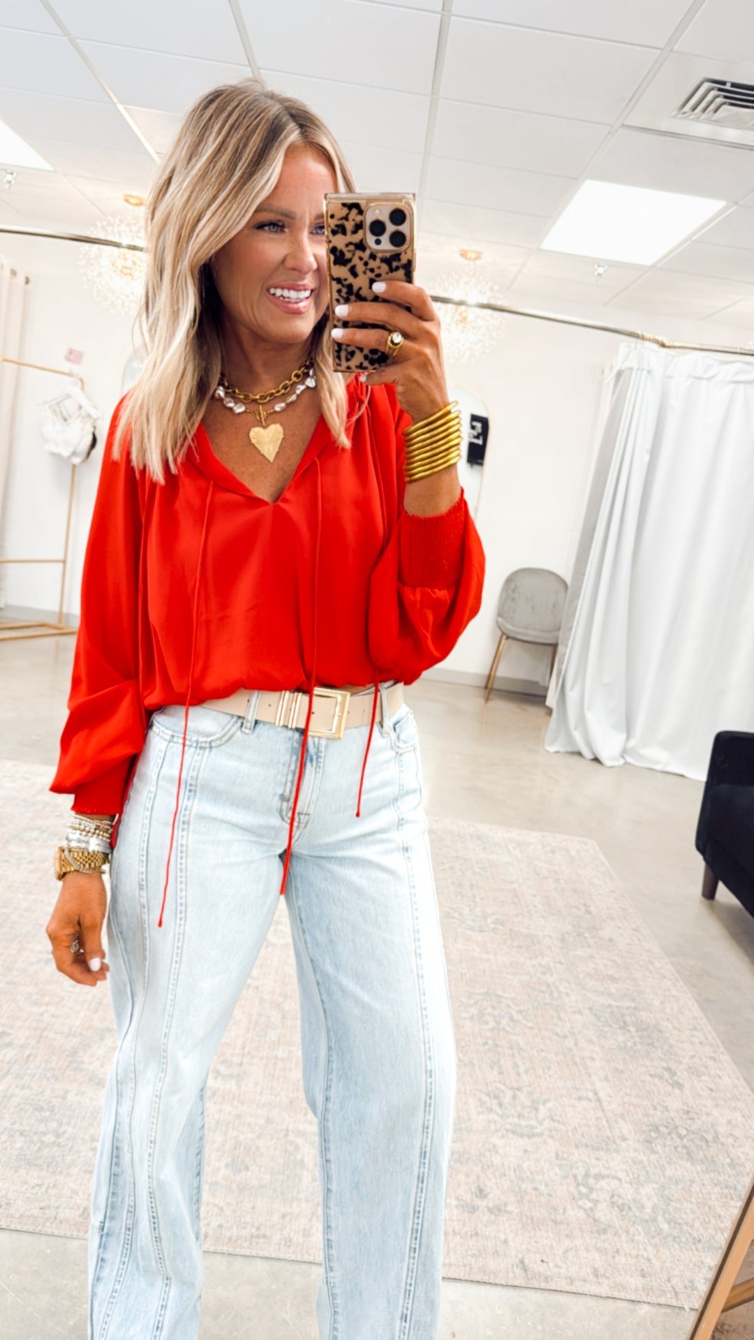 Giselle Smocked Cuff Blouse