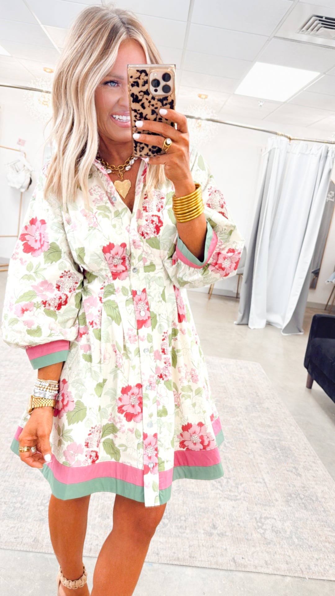 Pintuck Mini Flare Dress
