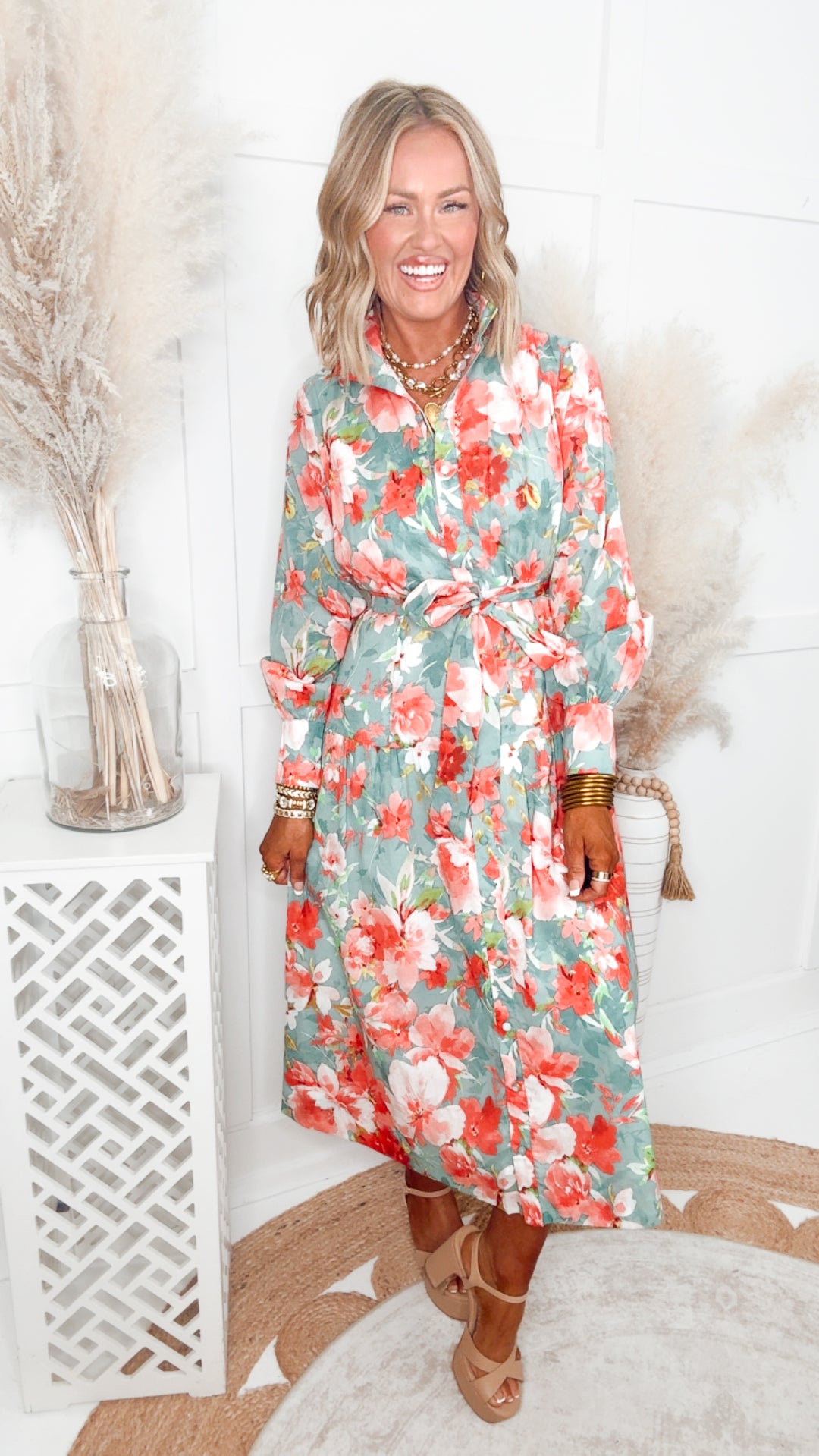 The Rosemary Button Up Midi Dress