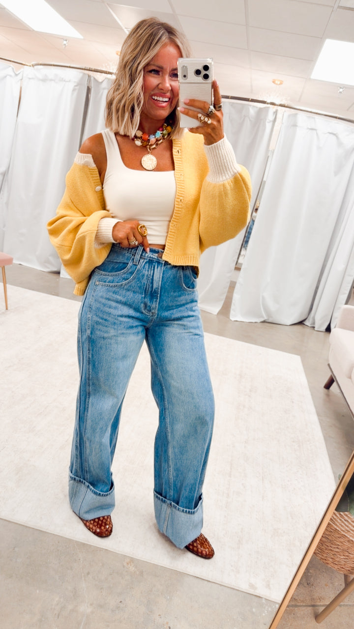 The Charlie Cuffed Wide Leg Jean