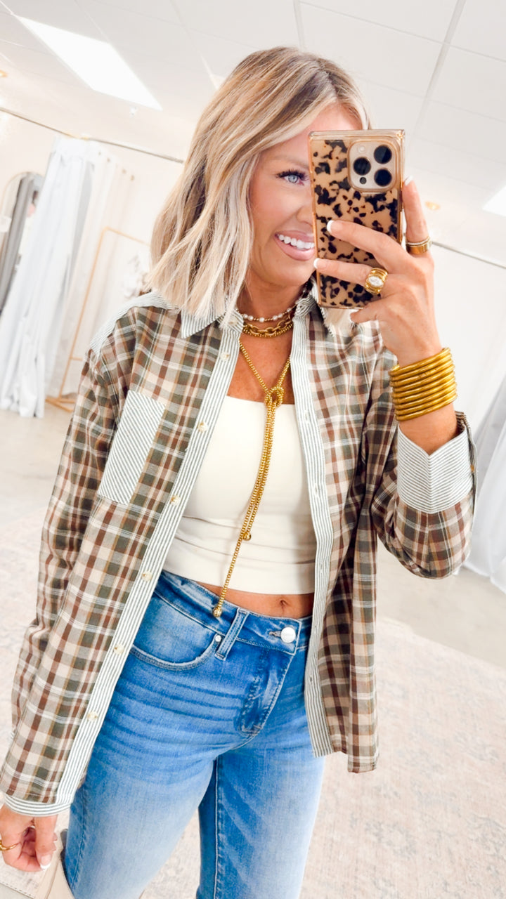 Camden Colorblock Flannel-Forest