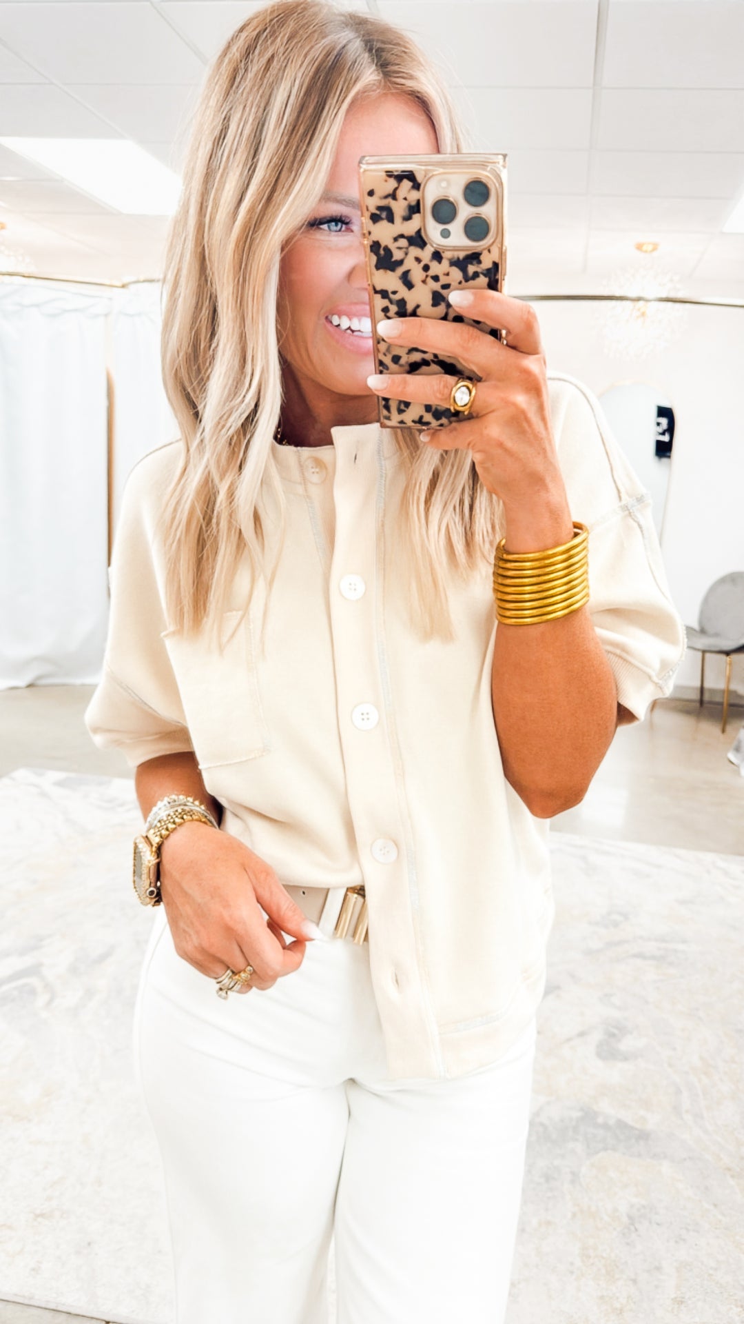 Wrenley Button Up Cardigan Top