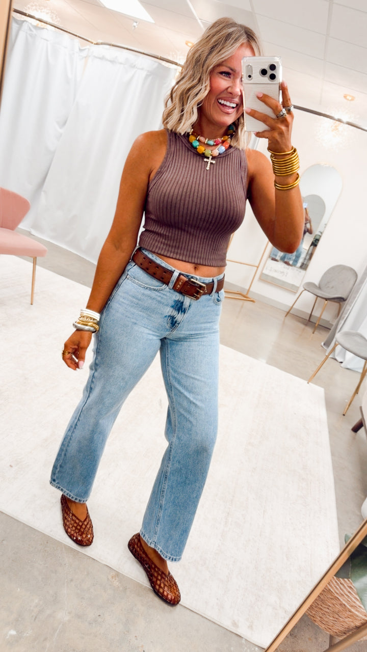 The Everyday Rib Tank-Vintage Fudge