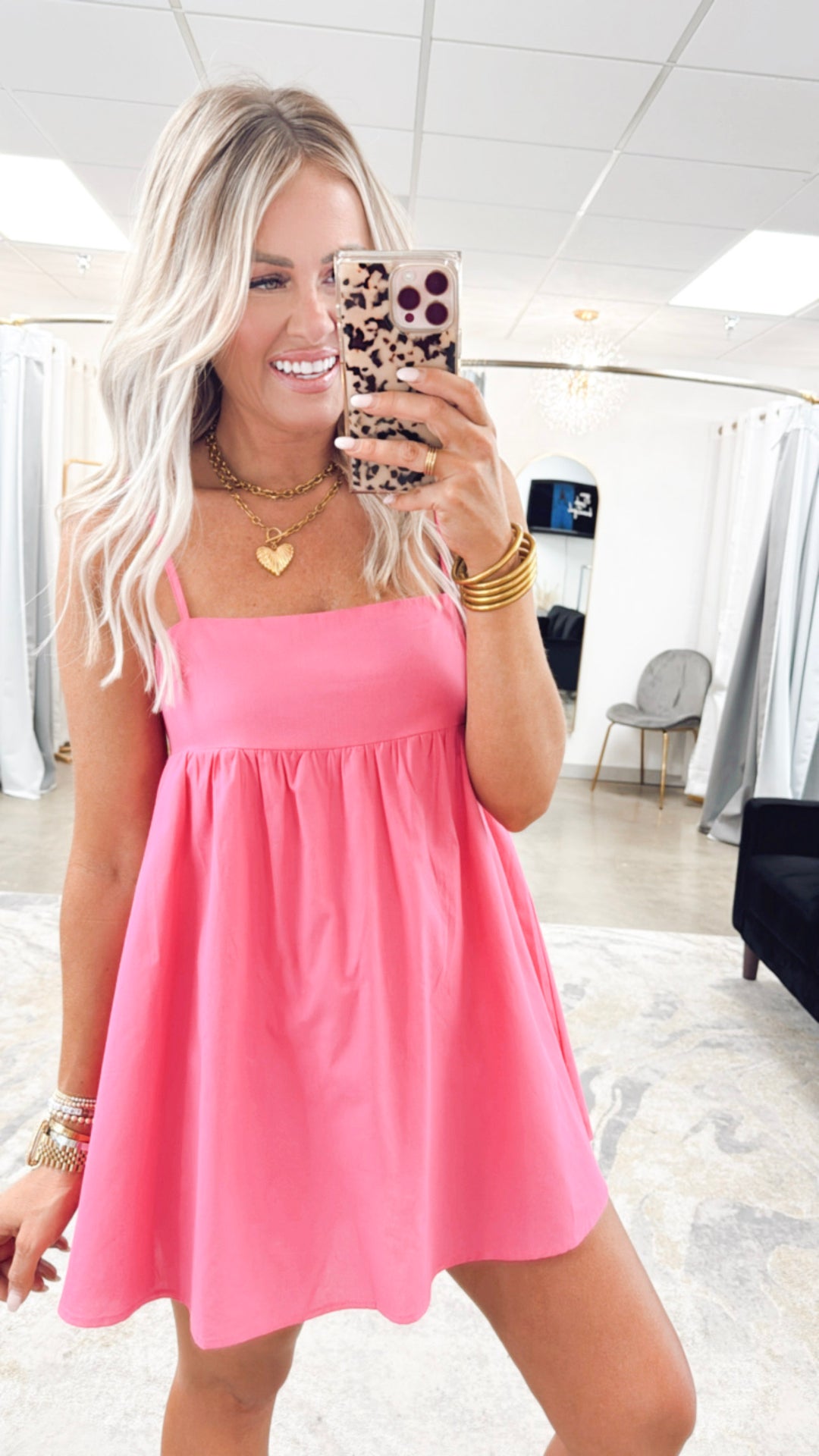 Waverly Romper Dress-Pink