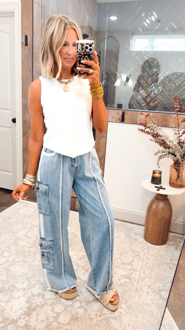 Lola Panel Tank-Off White