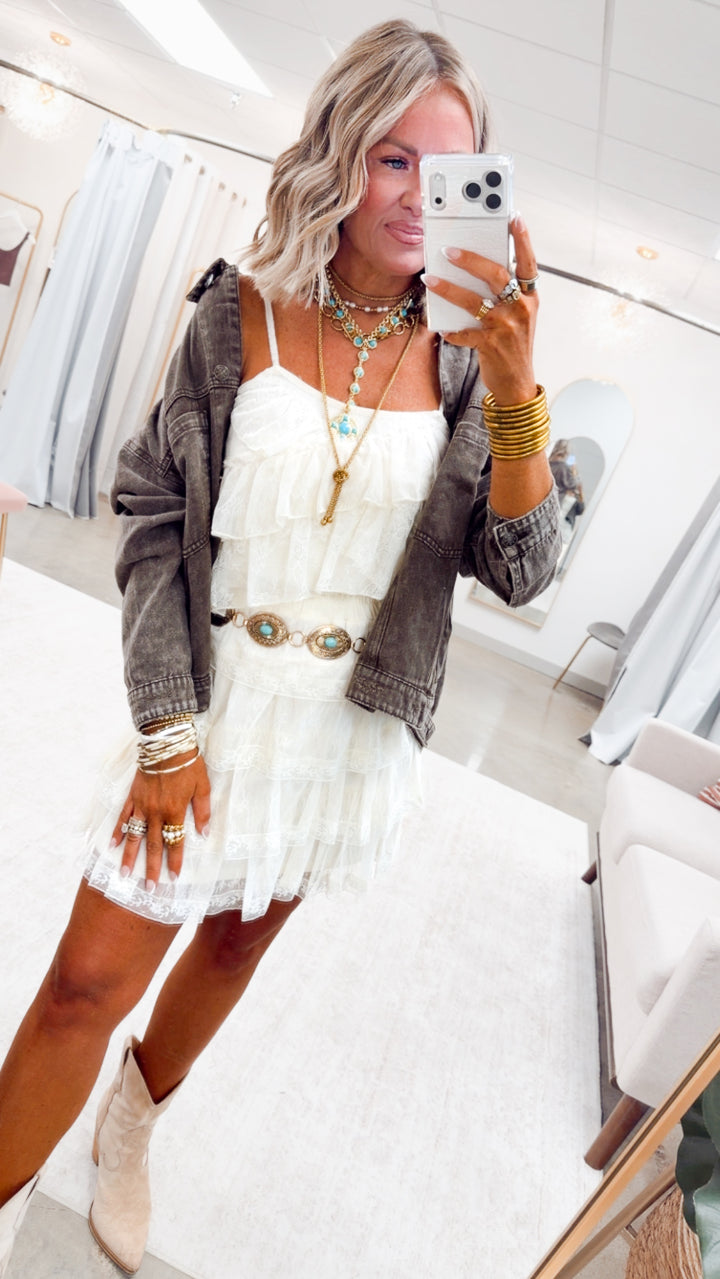 The Whimsical Ruffle Skirt-Cream