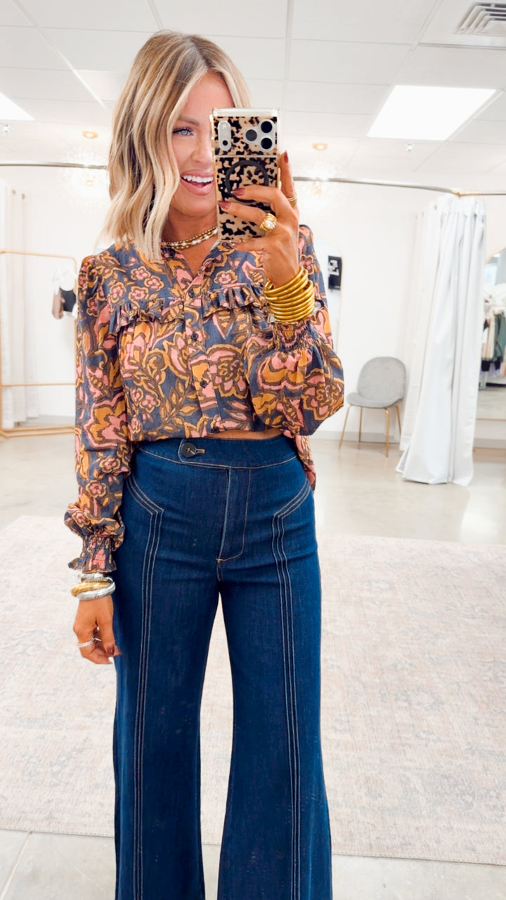 Jules Floral Ruffle Blouse