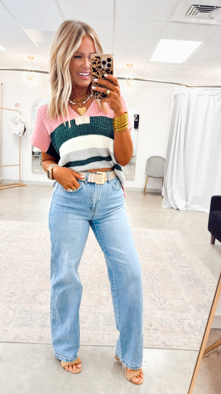 Forest Bloom Cap Sleeve Sweater