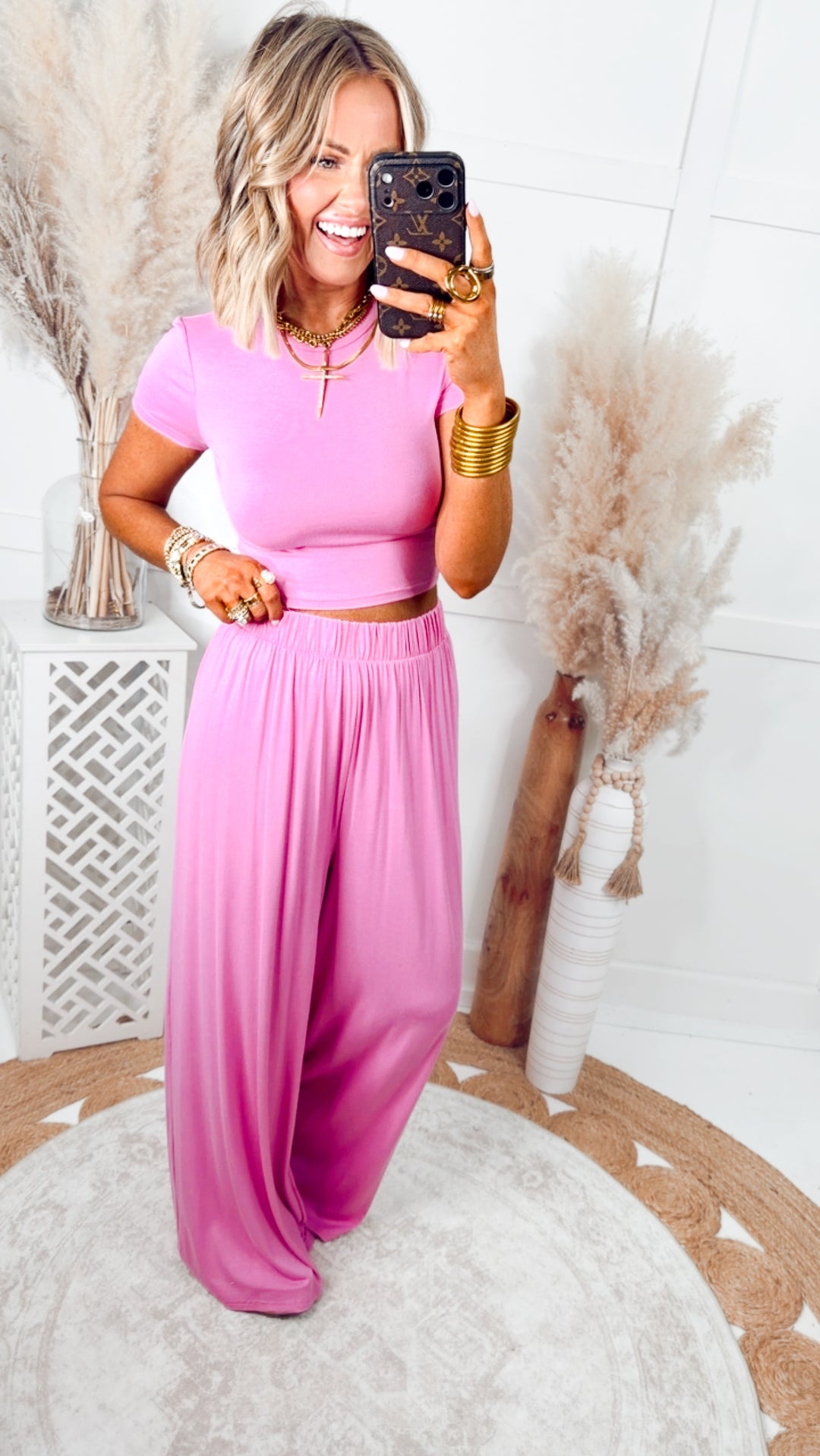 Soft Form Two Piece Set-Pink