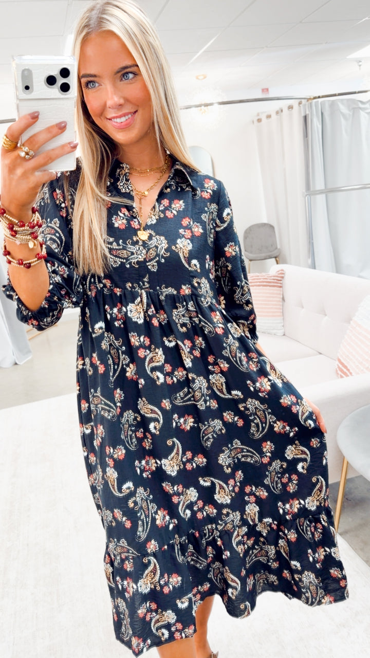 The Paisley Reverie Midi Dress
