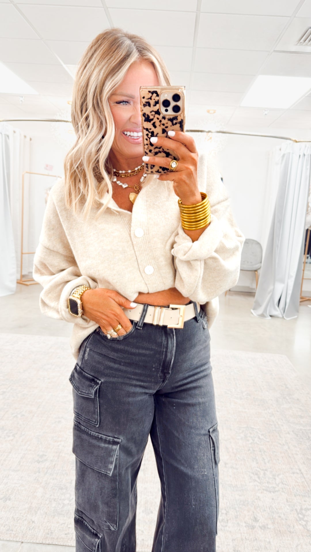 Gianna Knit Cardigan-Oatmeal