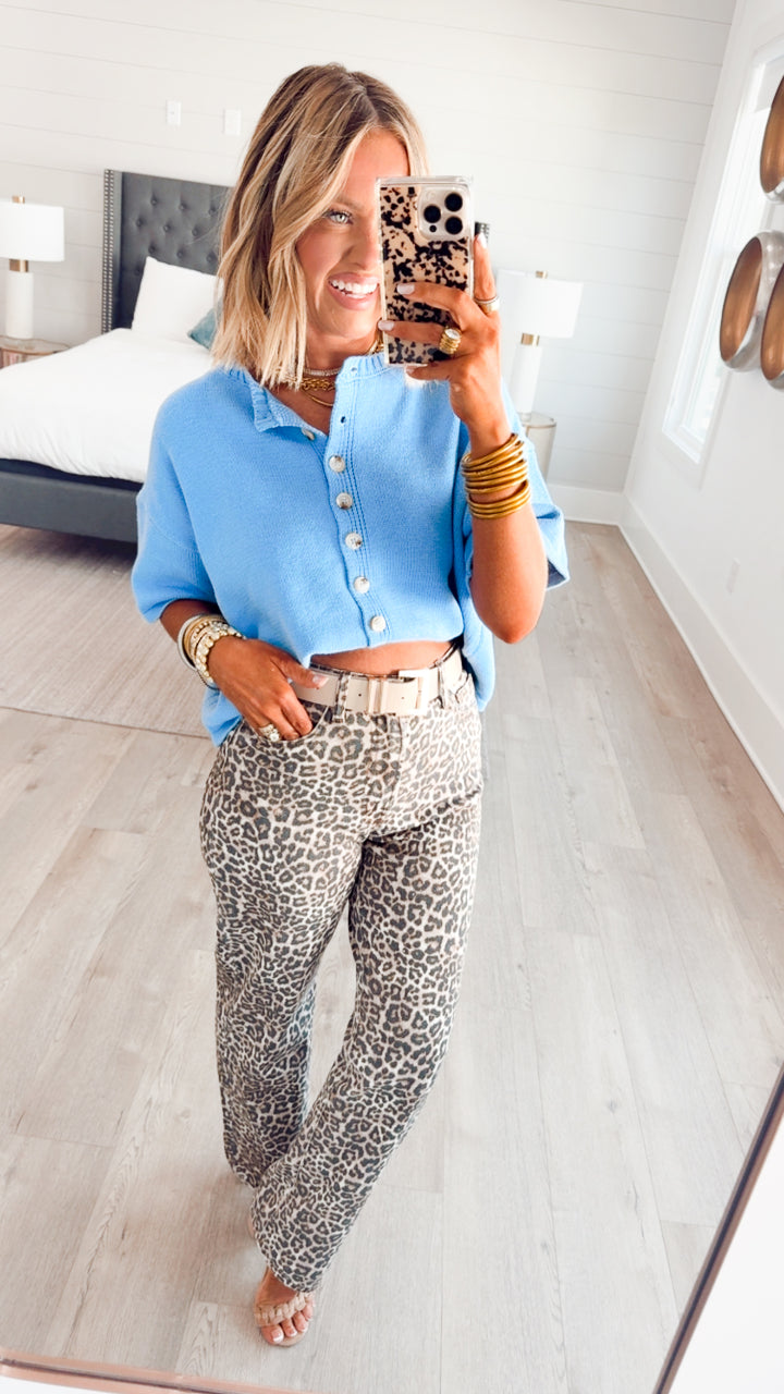 The Windsor Button Up Top-Blue