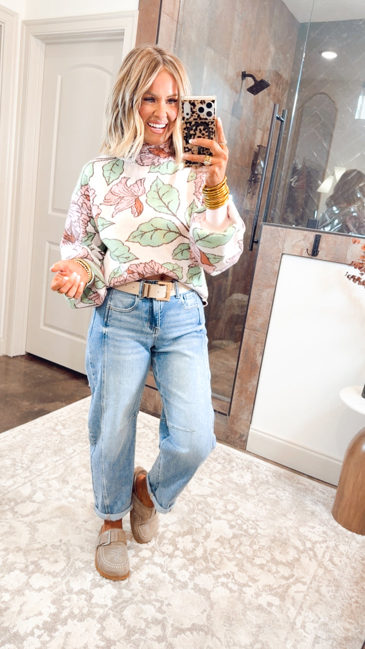 Harper Floral Mock Neck