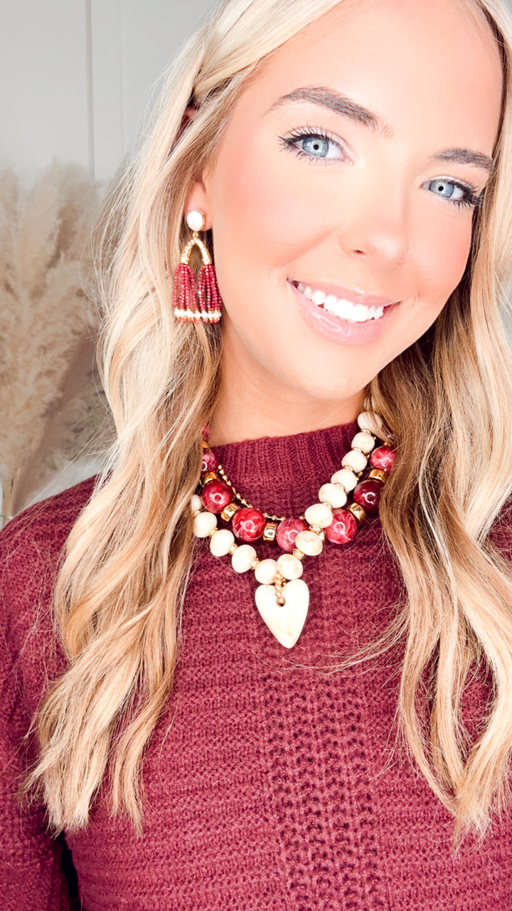 The Carson Ribbed Sweater-Burgundy