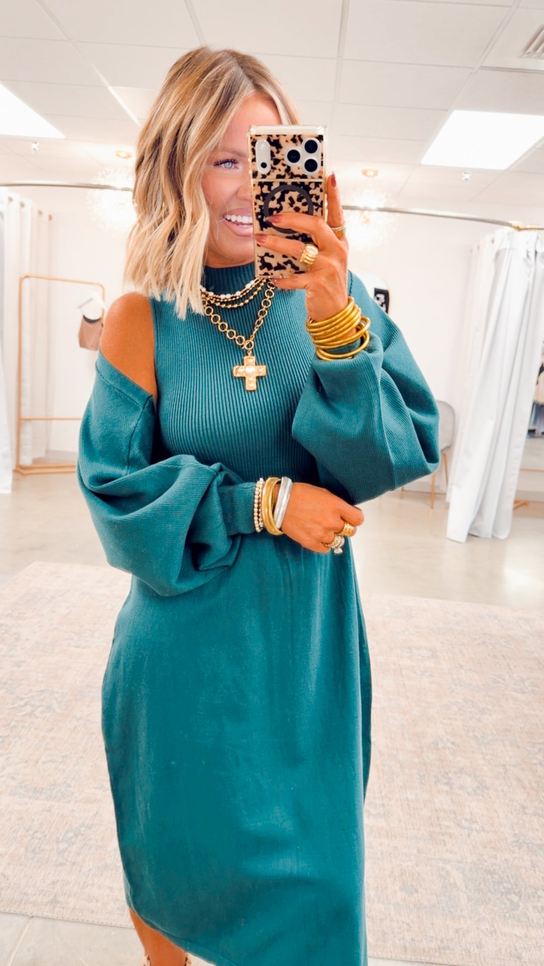 Evergreen Sweater Dress & Cardigan Set