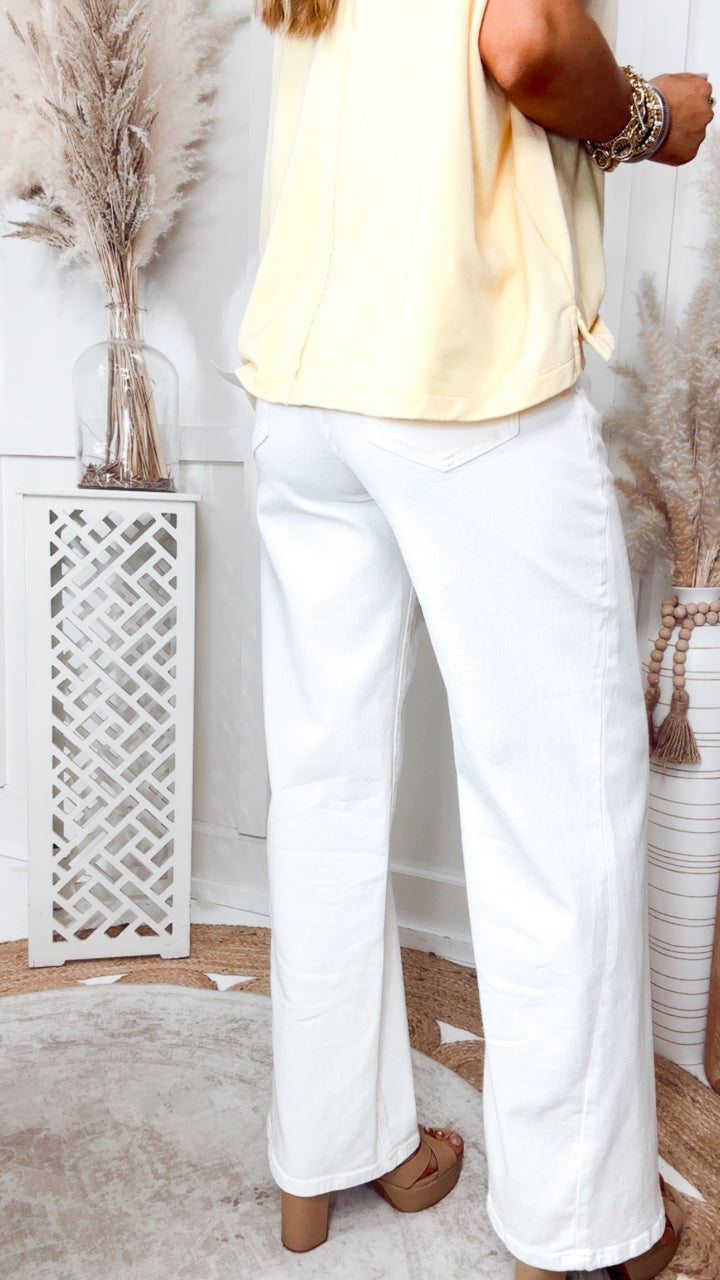 The Collins Mid-Rise Wide Leg Panel Jeans