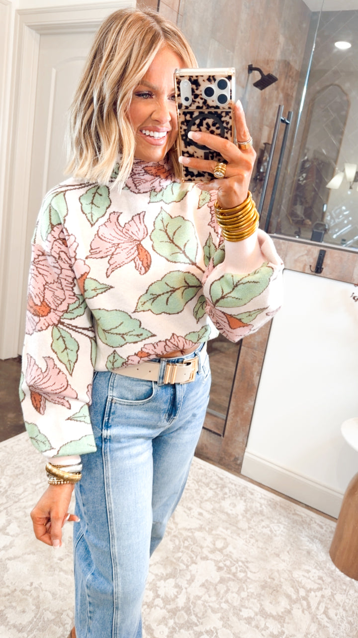 Harper Floral Mock Neck