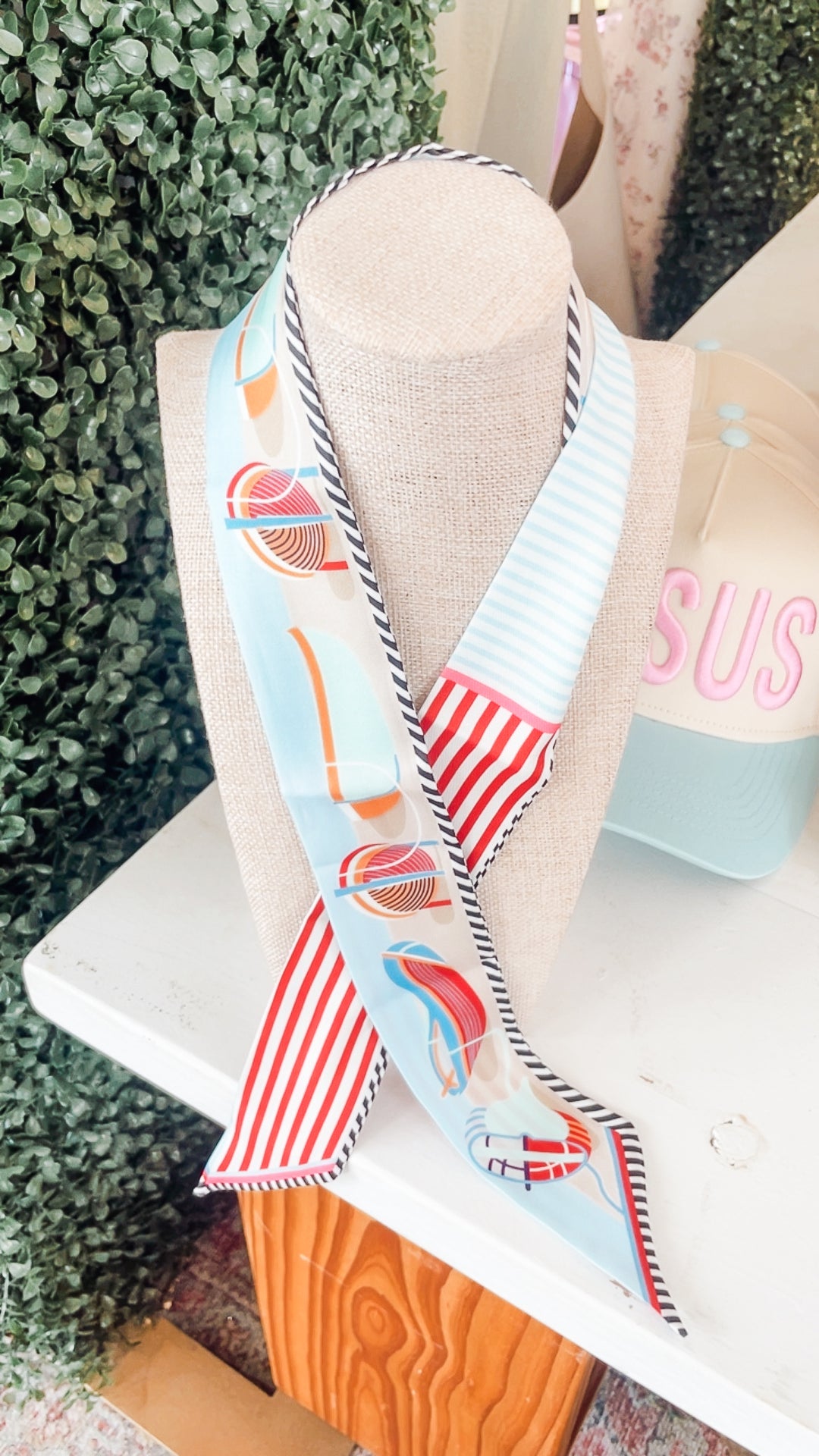 Beach Vibes Print Scarf Necklace