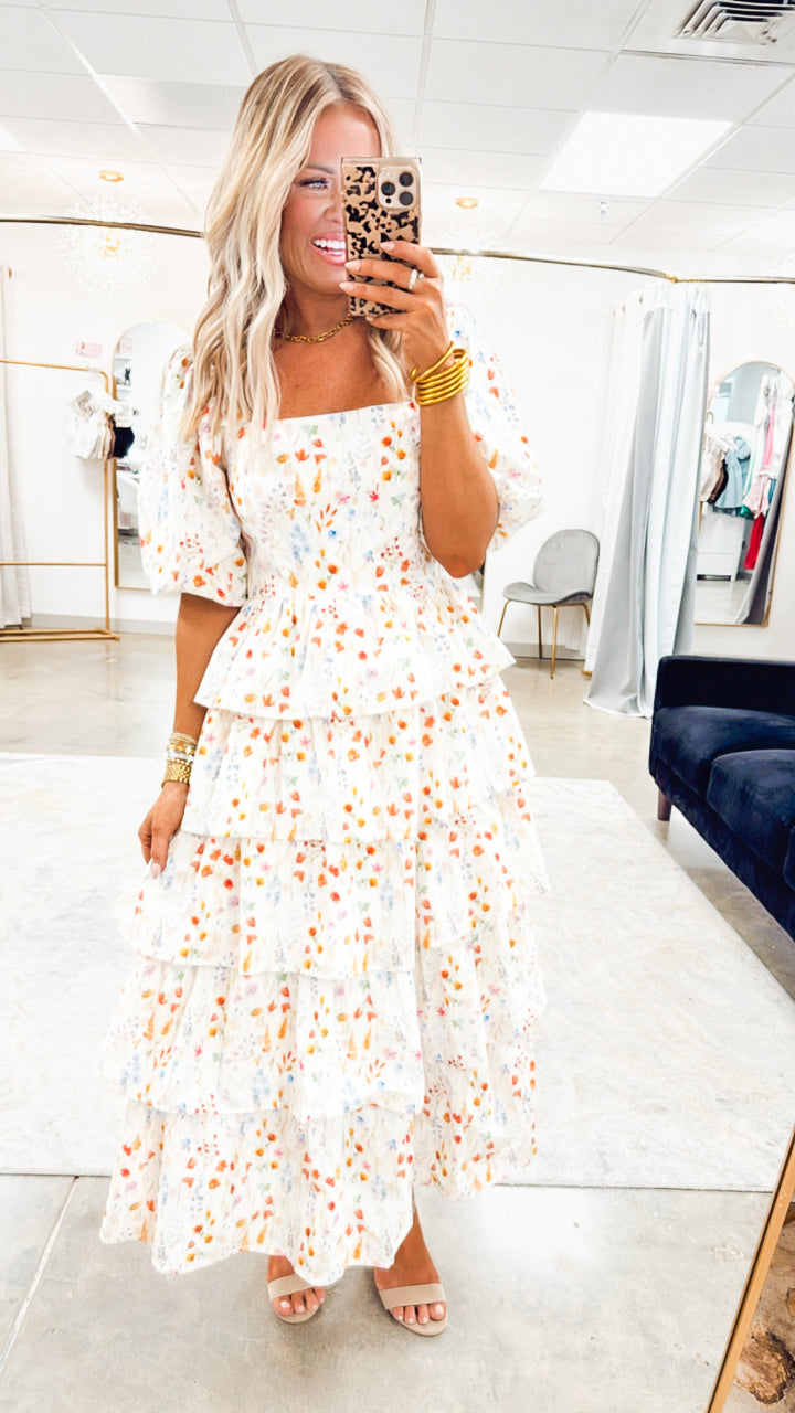 Magnolia Midi Dress- Ivory
