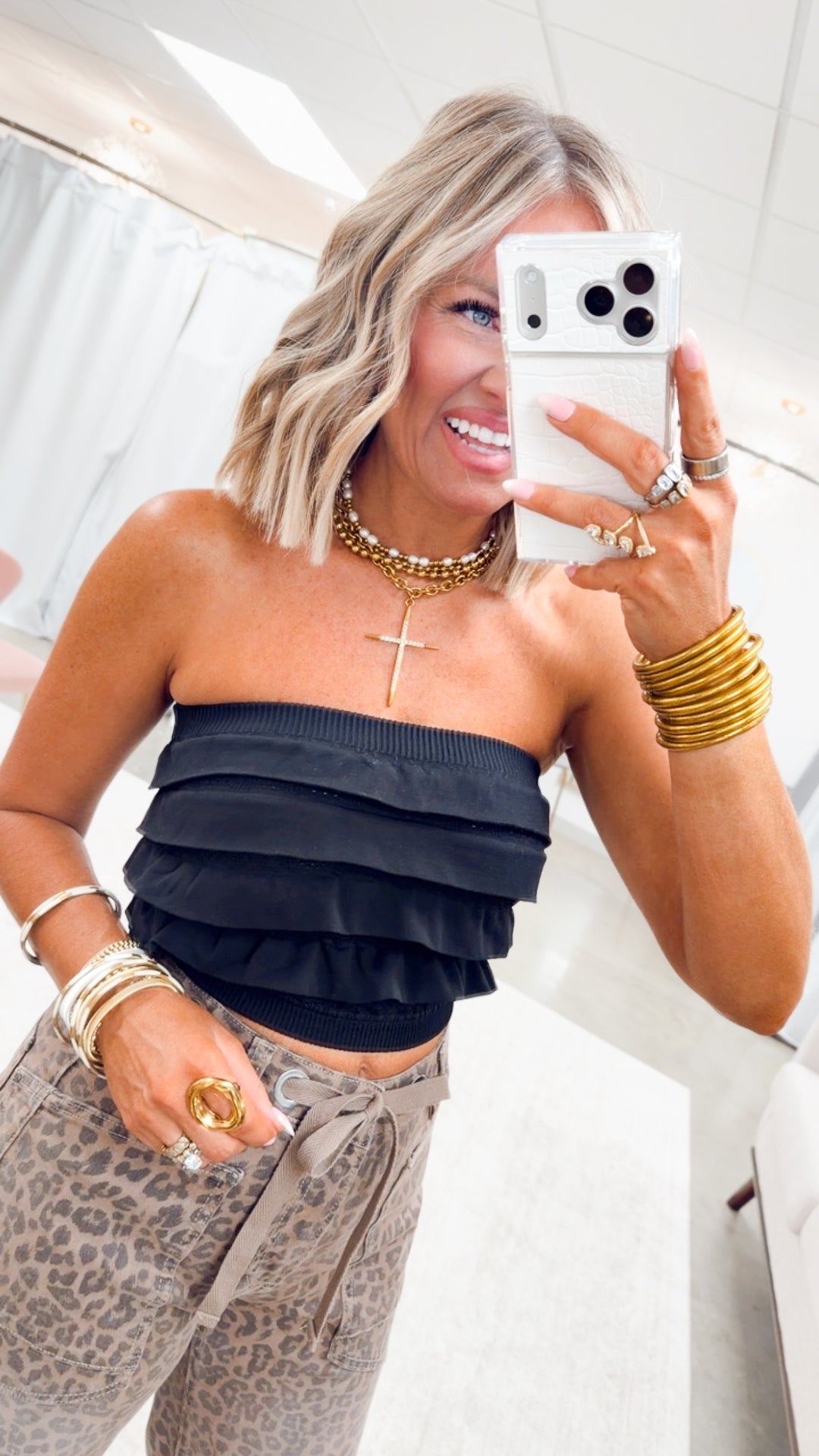 The Pretty in Ruffles Tube Top-Black