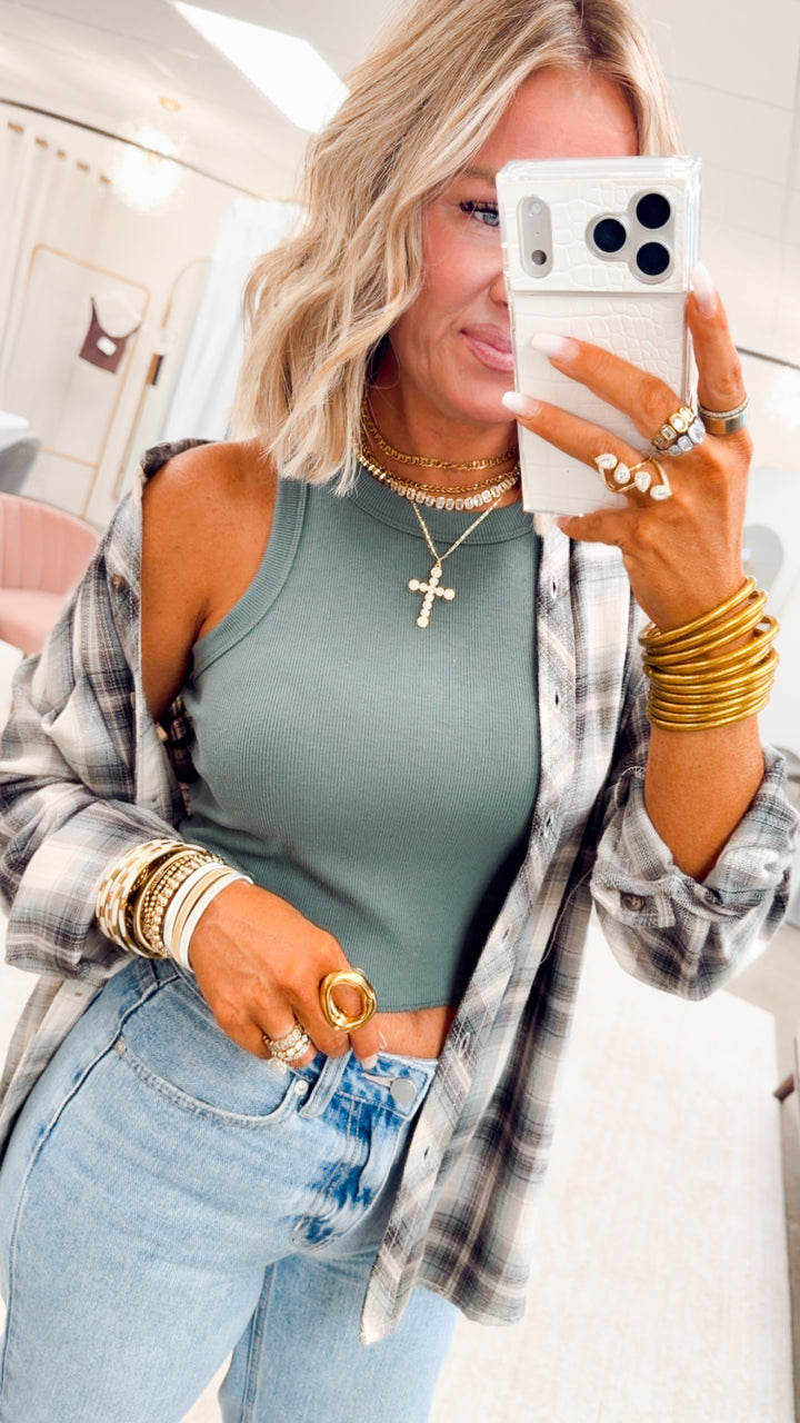 Petalwood Flannel Top