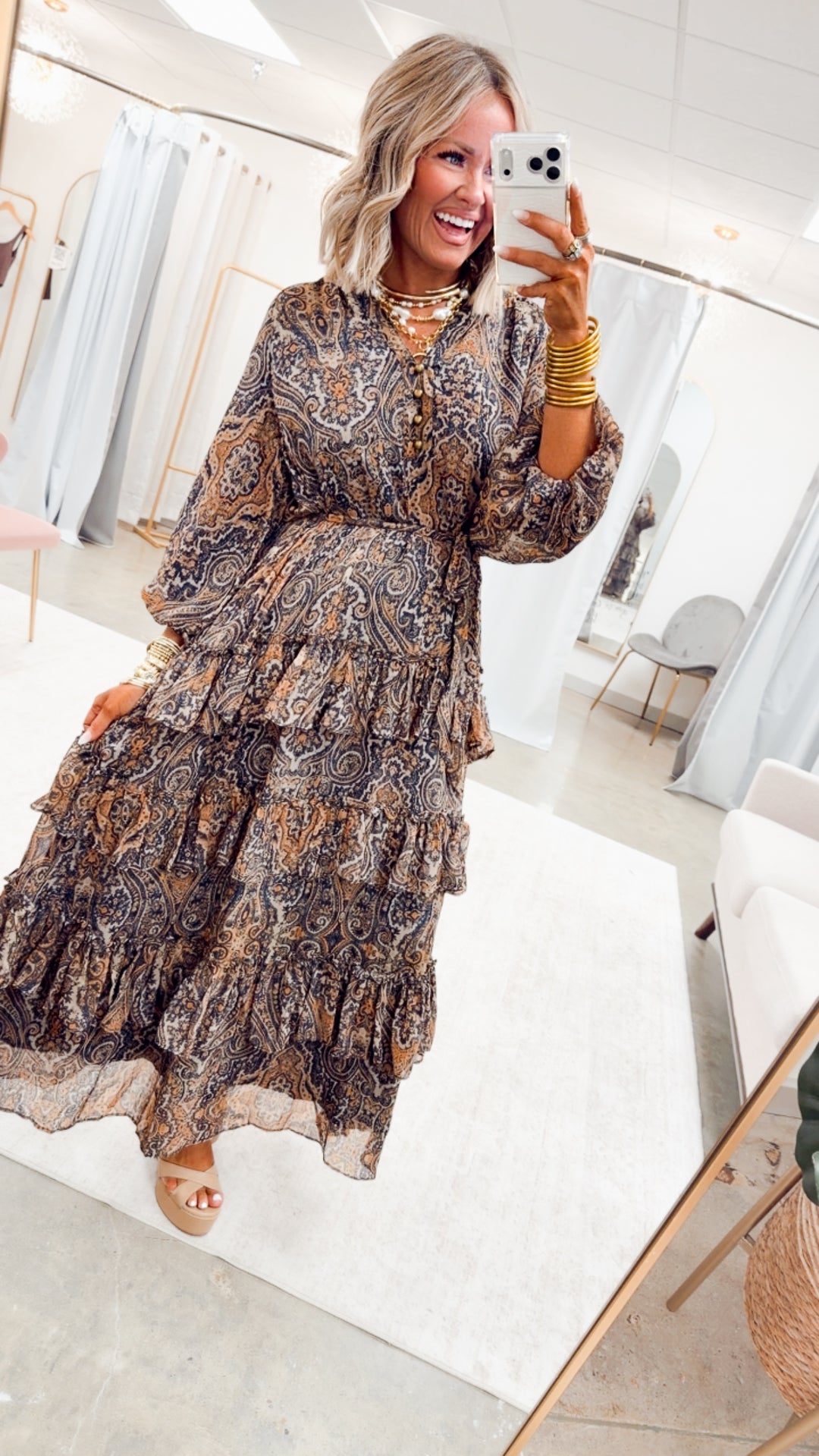The Adeline Paisley Print Dress