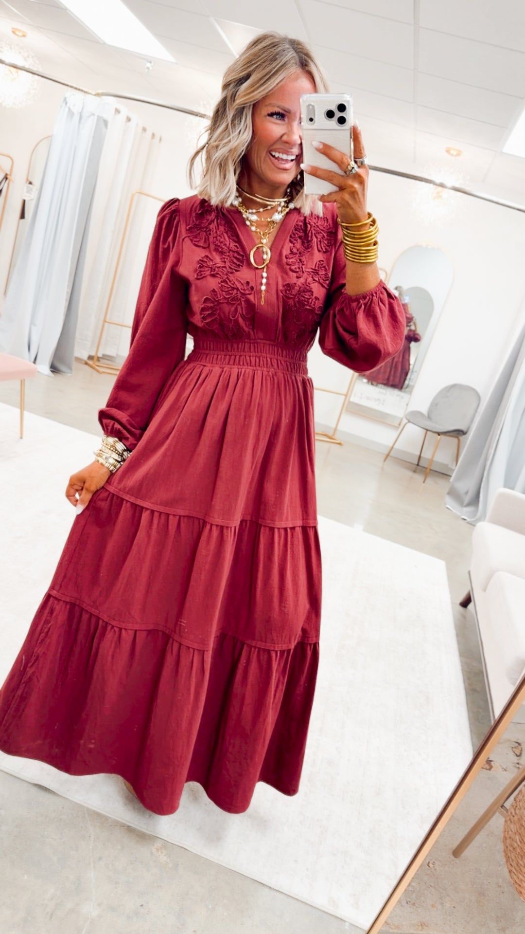 The Maison Bloom Maxi-Burgundy