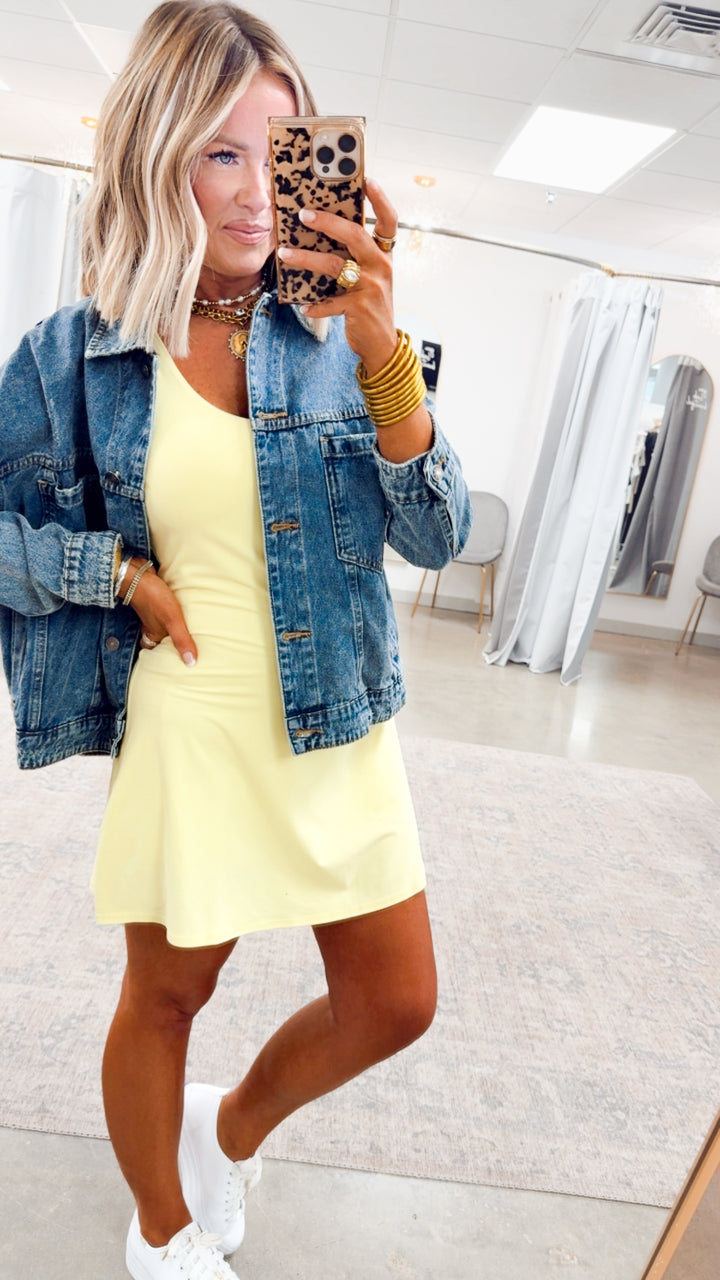 The Sweet Serve Romper Dress-Lemon Cream