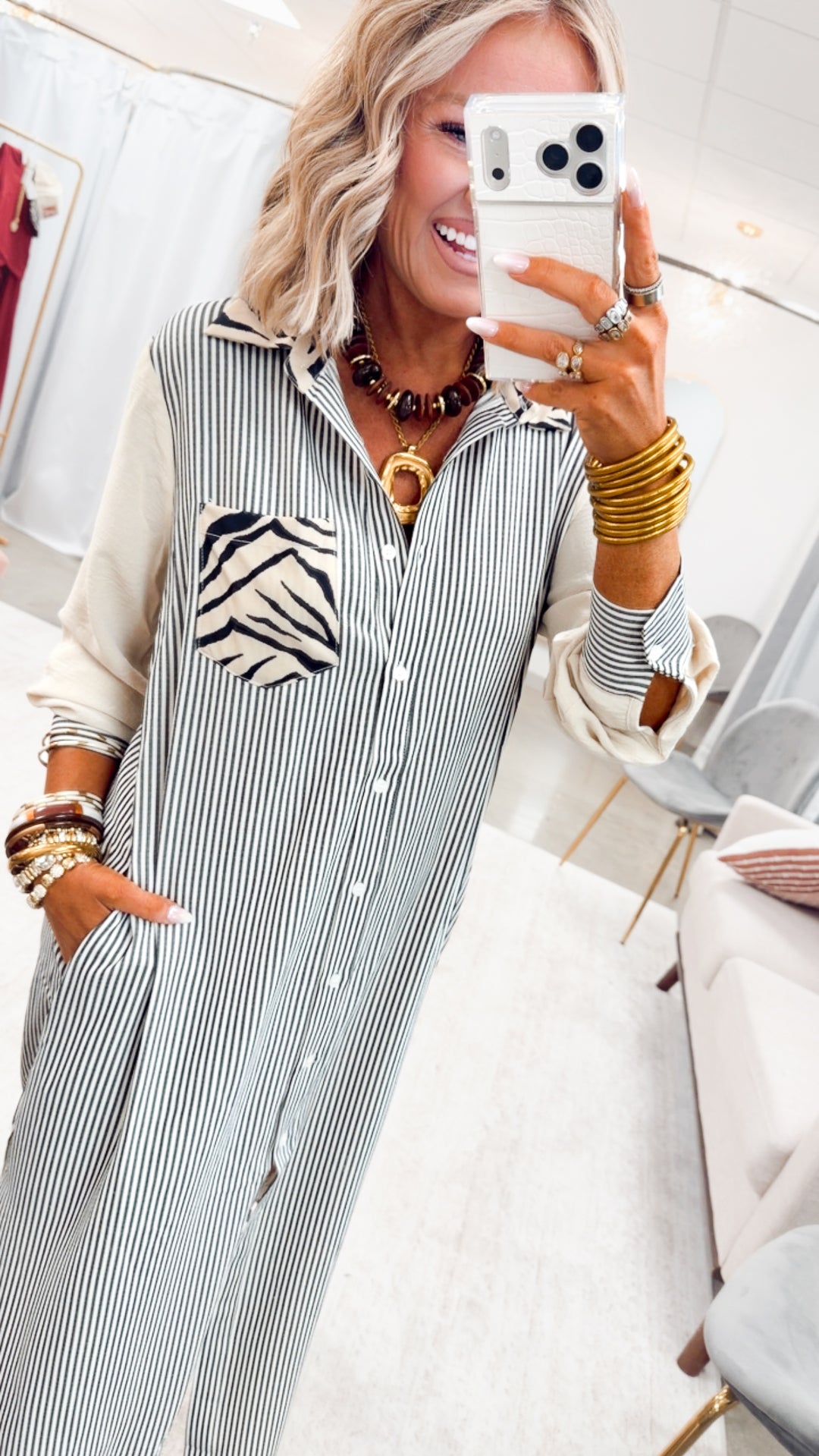 The Wild at First Stripe Dress