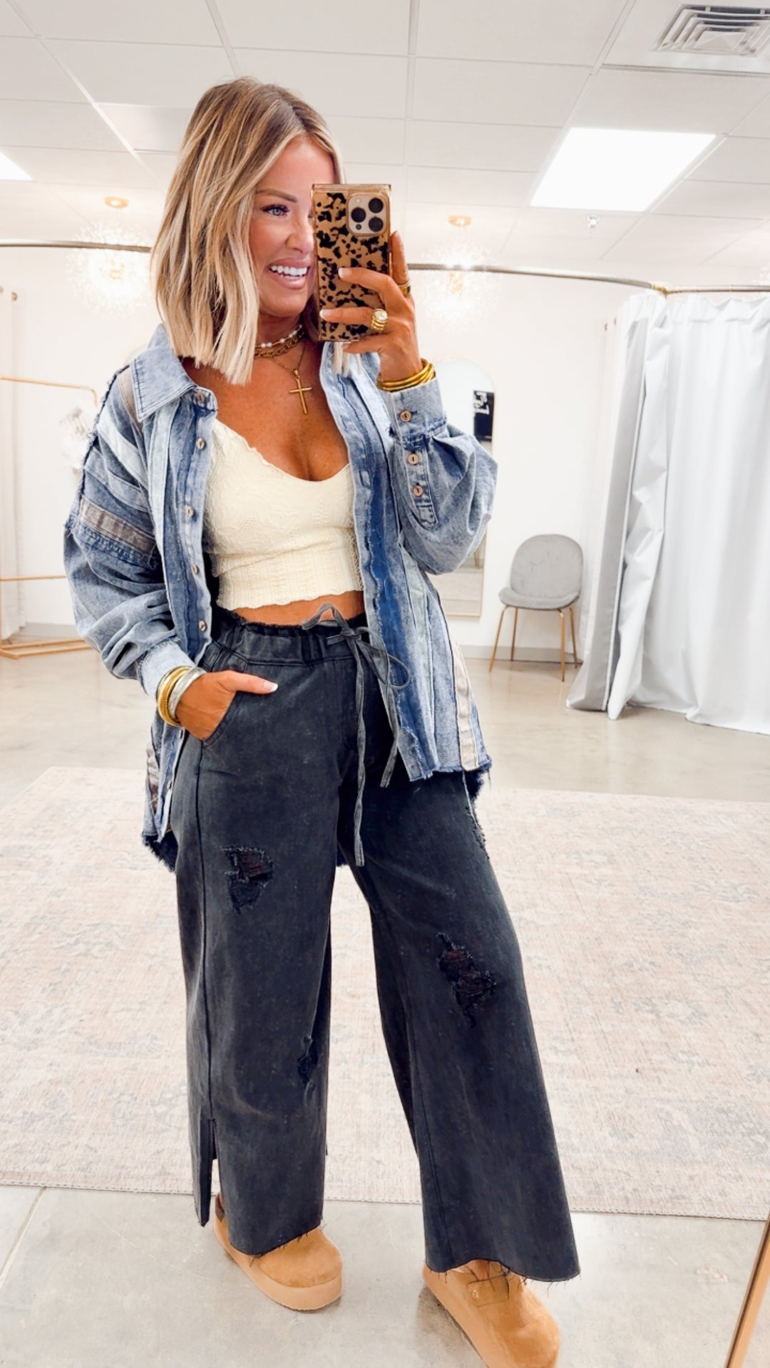 Denim Patchwork Shacket