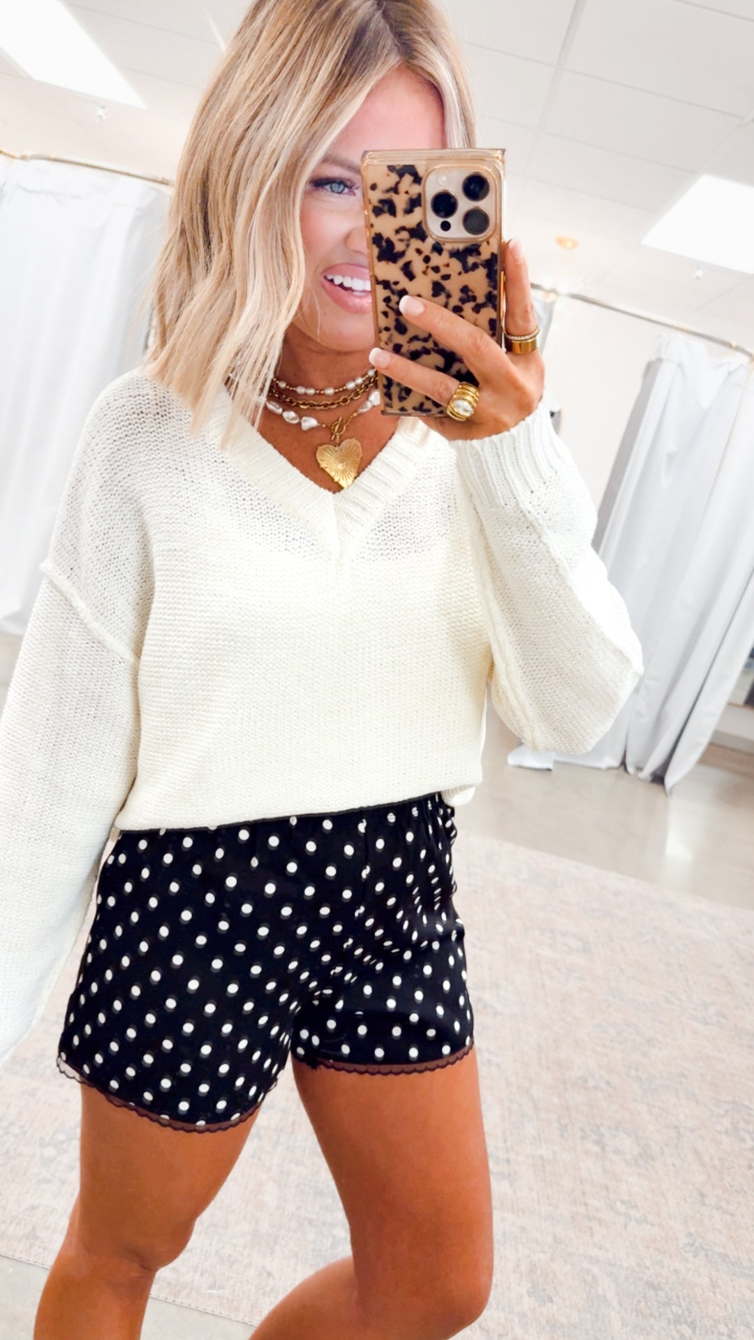 Alexis Raw Edge V-Neck Sweater