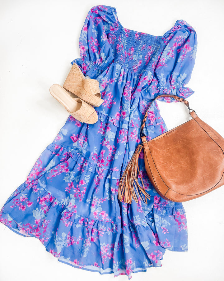 Garden Floral Chiffon Maxi Dress