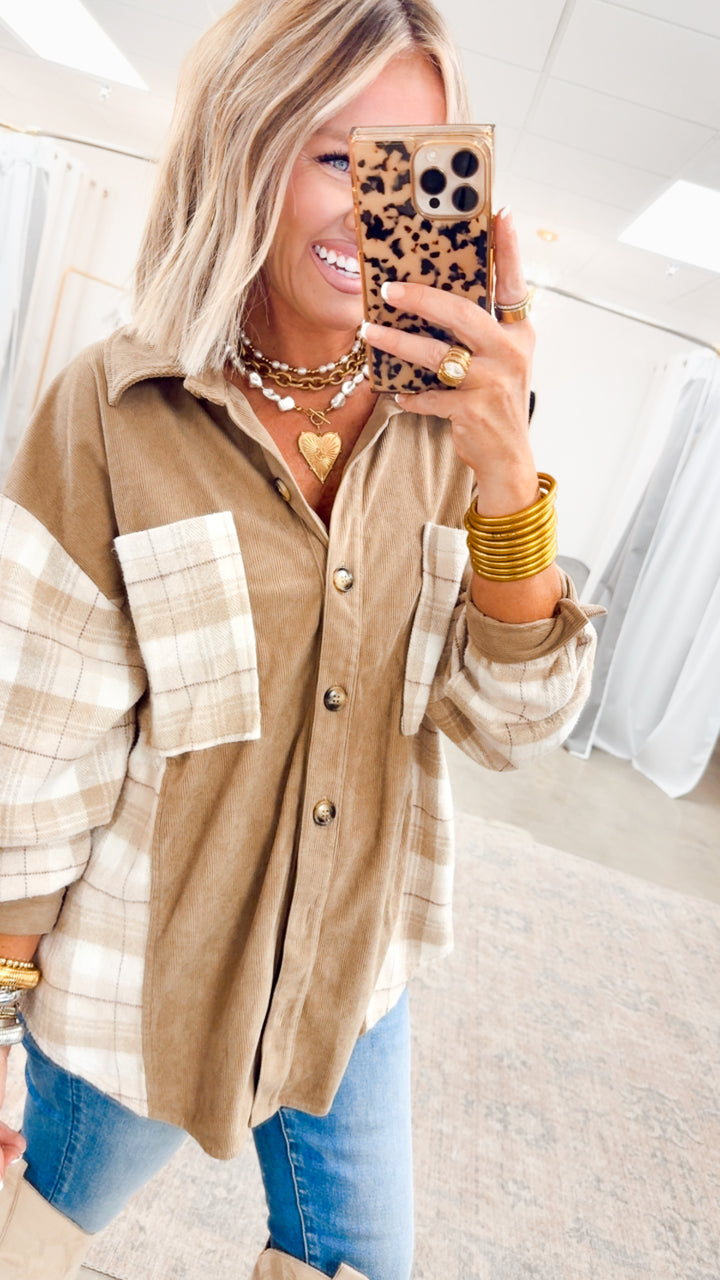 Plaid Corduroy Shacket