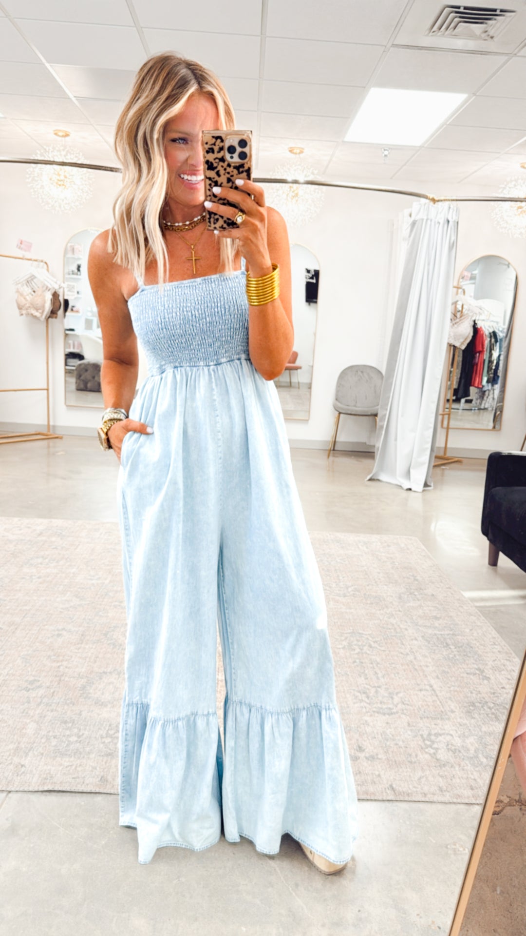 Breeze Mineral Wash Jumpsuit-Light Denim