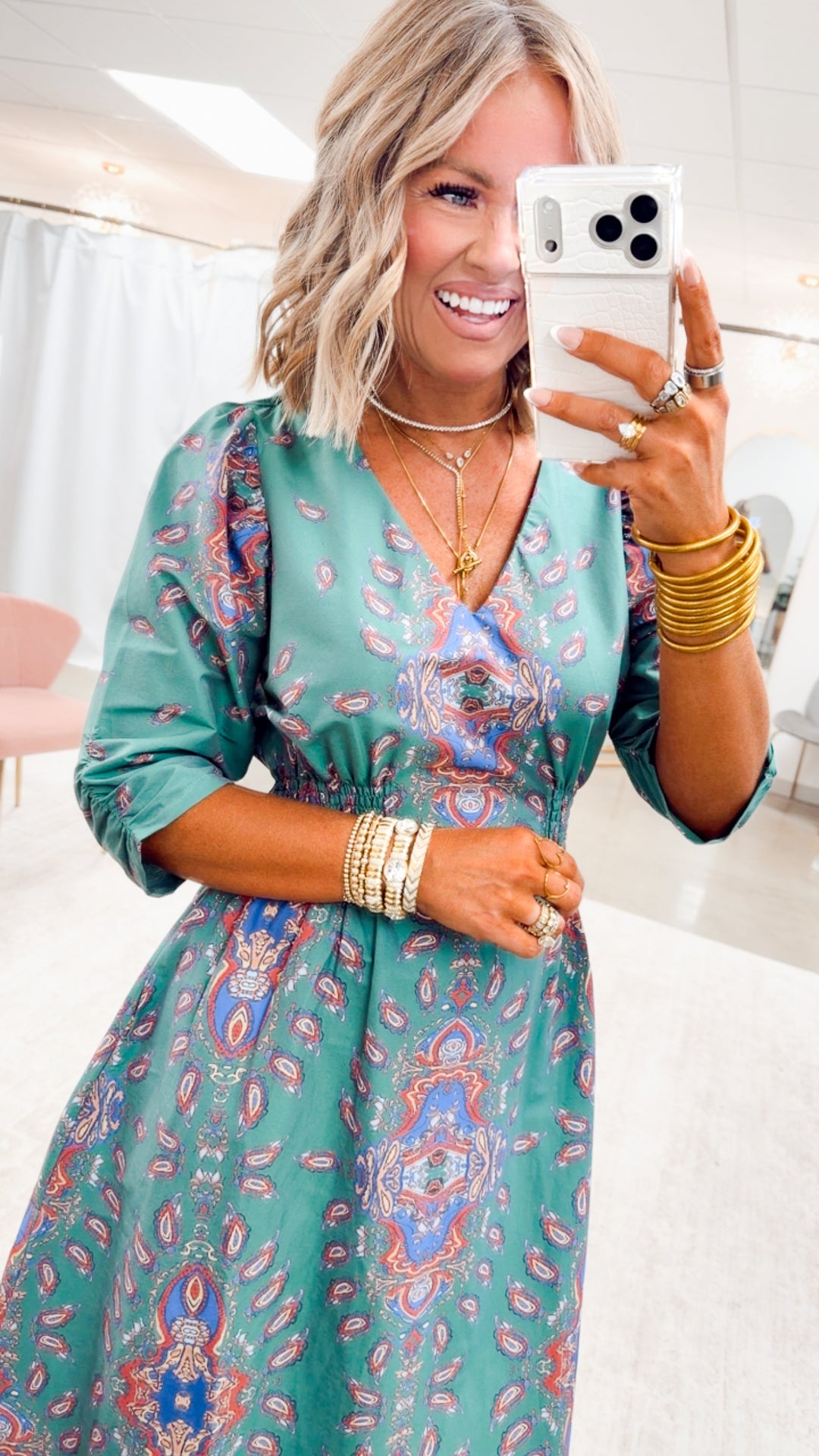 The Emerald Allure Midi Dress