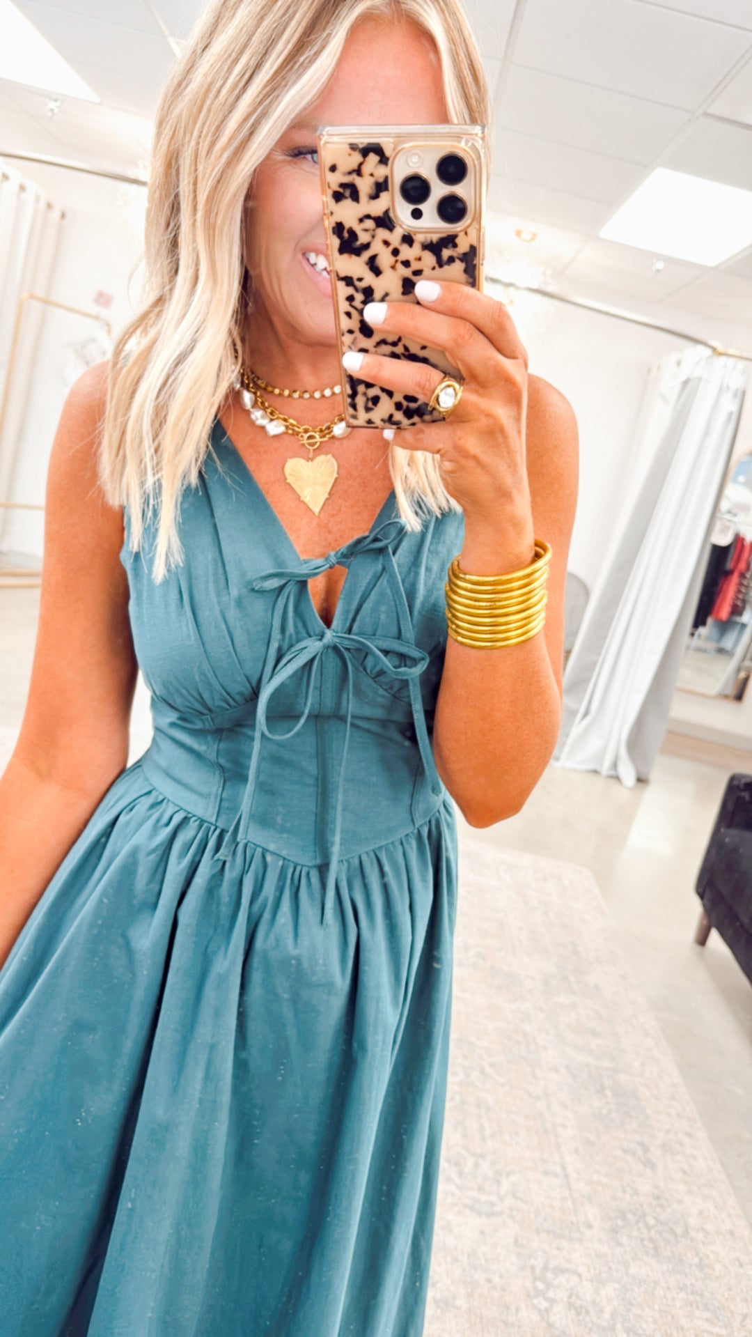 Payton Flare Midi Dress-Hunter Green